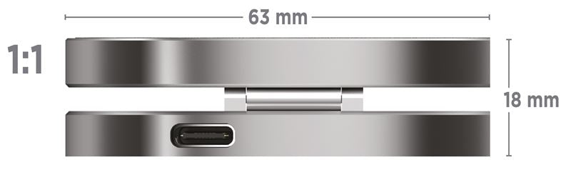 Mobile Origin TravelCharge PRO 3in1 Φορητός Ασύρματος Μαγνητικός Φορτιστής MagSafe - Grey