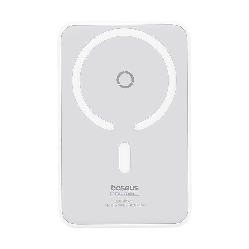 Baseus MagPro Magnetic PPCXZ05 - Ασύρματο MagSafe PowerBank 5000mAh 20W με Καλώδιο Type - C to Type - C - White
