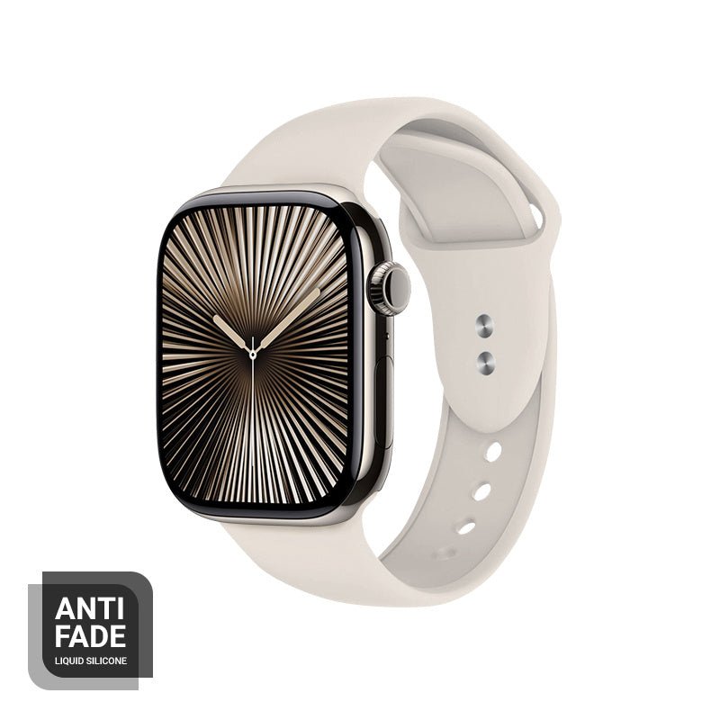 Crong Λουράκι Apple Watch 2/3/4/5/6/7/8/9/10/11 - SE (1/2/3) - 38/40/41/42mm Σιλικόνης - Liquid Strap - Stone Beige