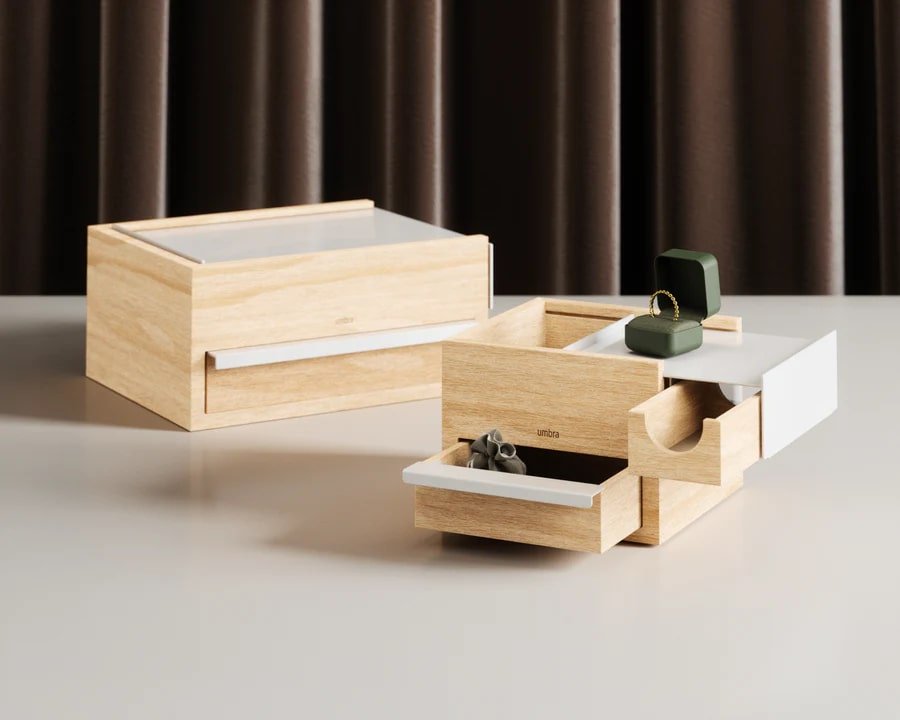 Umbra Stowit Mini Ξύλινο Κουτί Αποθήκευσης Κοσμημάτων - Natural