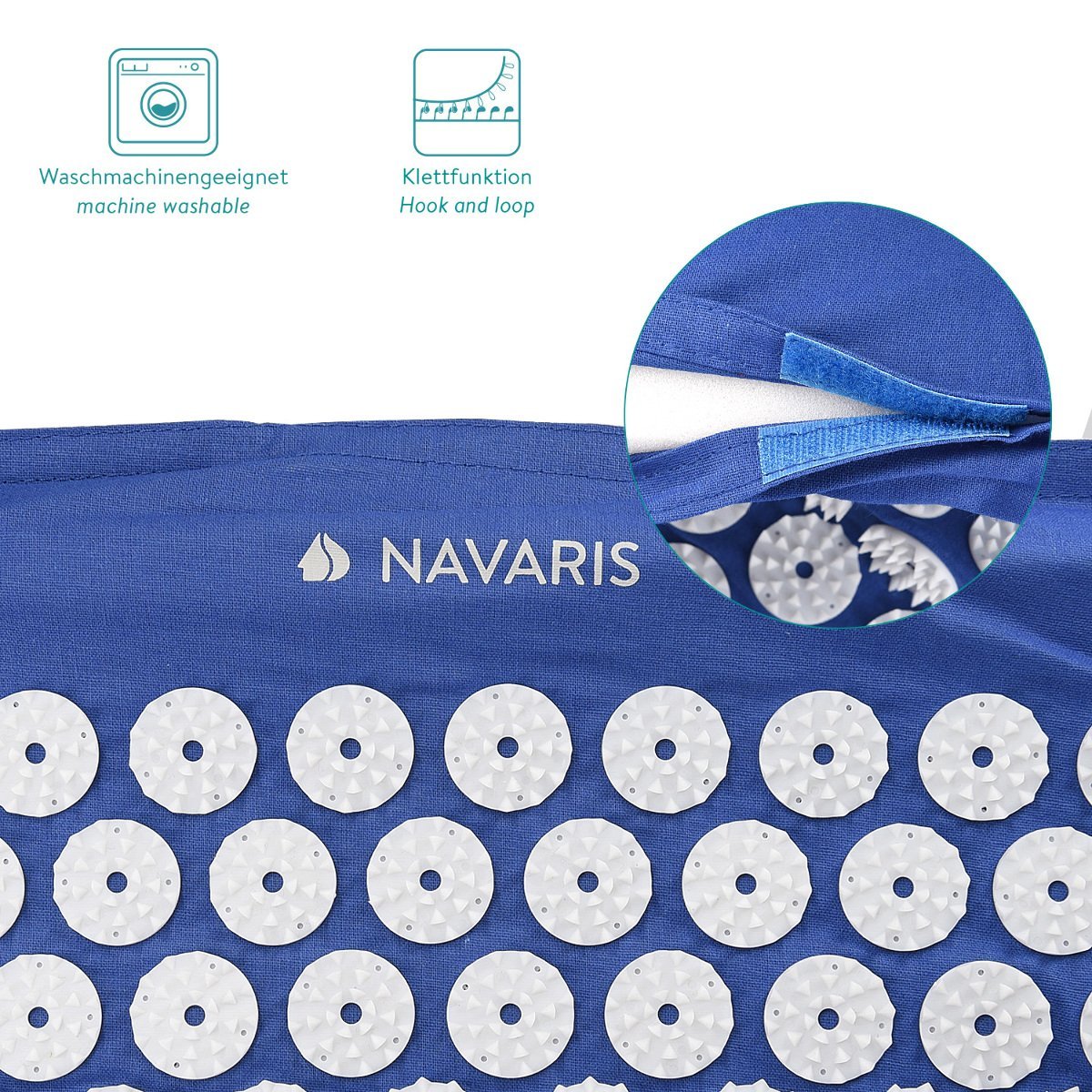 Navaris 2 - in - 1 Acupressure Mat and Pillow Set Σετ 2 σε 1 Χαλάκι και Μαξιλάρι Μασάζ - Blue - 43899.04
