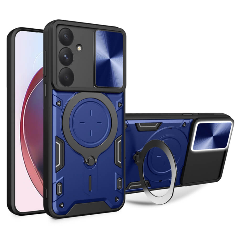 Techsuit Samsung Galaxy A55 5G - CamGuard Pro - Σκληρή Θήκη με Προστασία Καμερών και Δαχτυλίδι Συγκράτησης - Blue