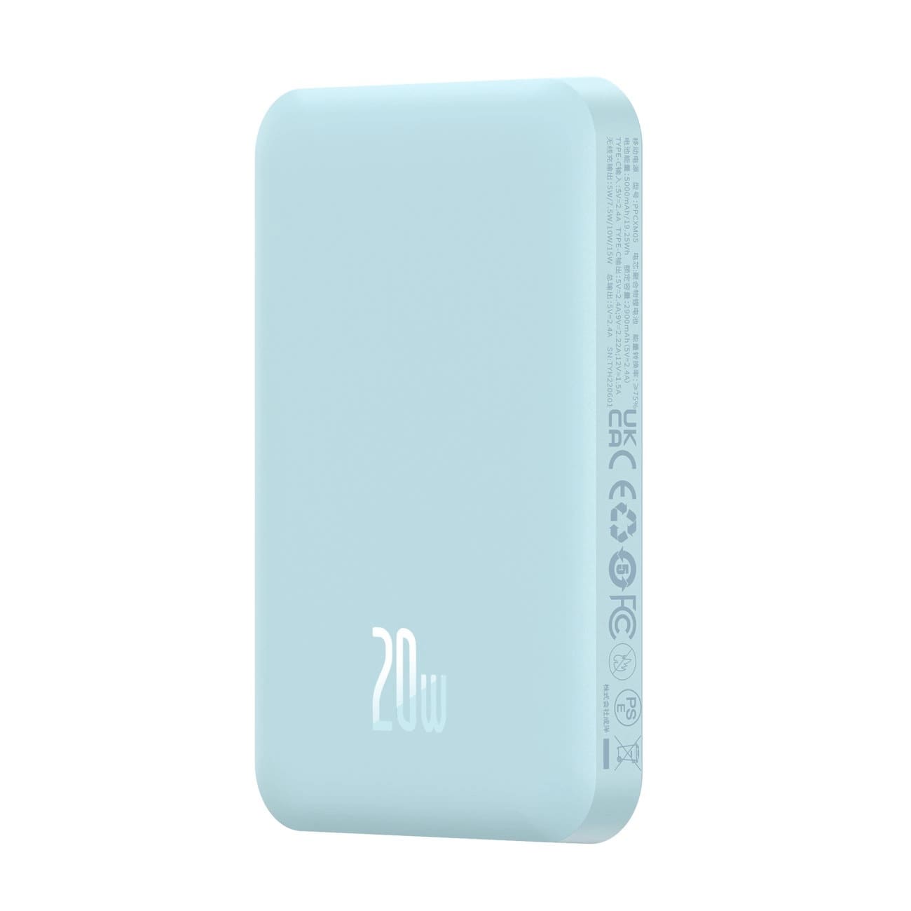Baseus Magnetic Mini Ασύρματο MagSafe PowerBank 5000mAh 20W με Καλώδιο Type - C to Type - C - Blue - P10022107313 - 00