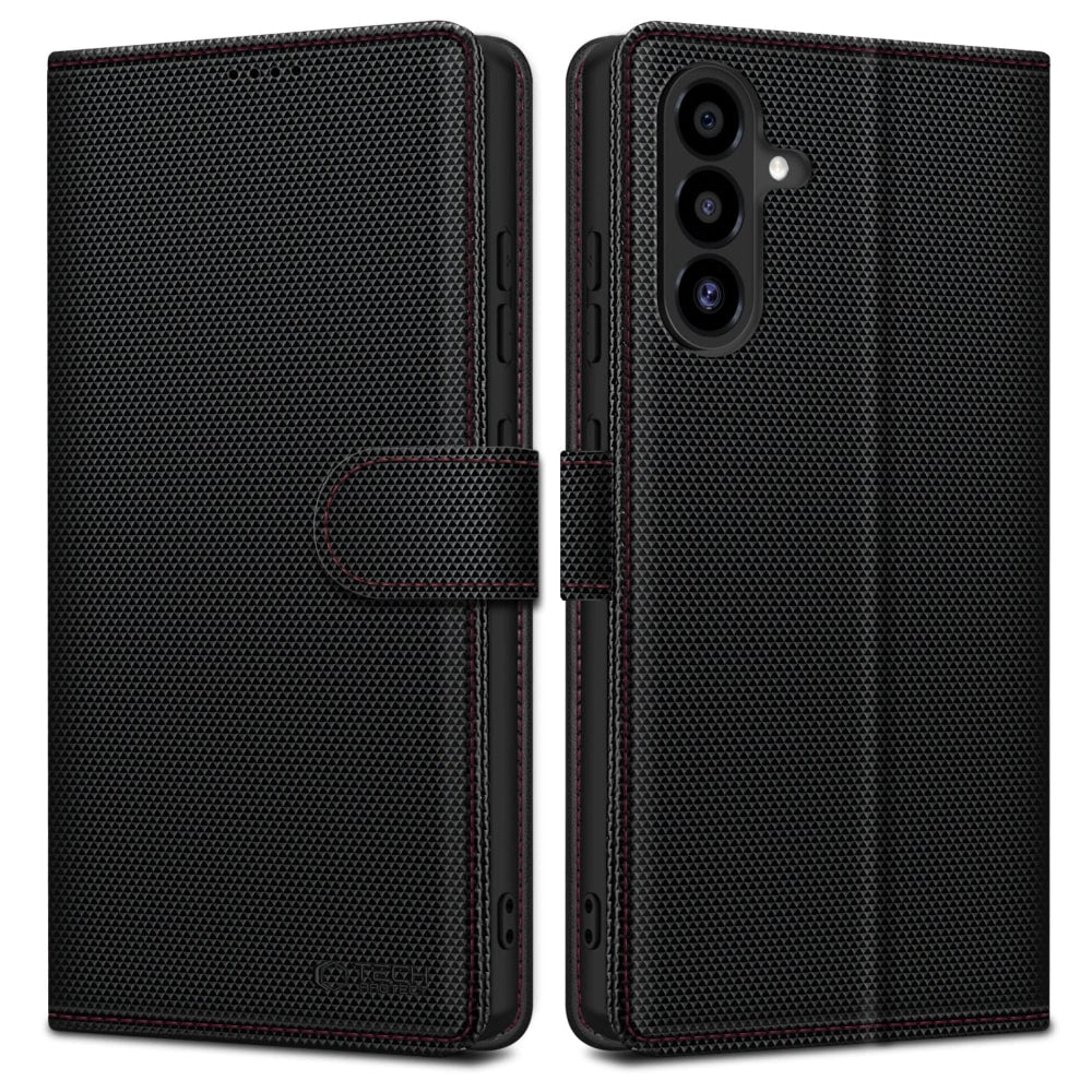 Tech - Protect Samsung Galaxy A56 5G Wallet RS Θήκη Πορτοφόλι Stand από Δερματίνη - Black / Red