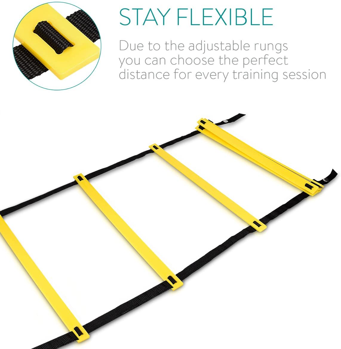 Navaris Σκάλα Επιτάχυνσης - Προπόνησης με Τσάντα Μεταφοράς - Black / Yellow - 43407