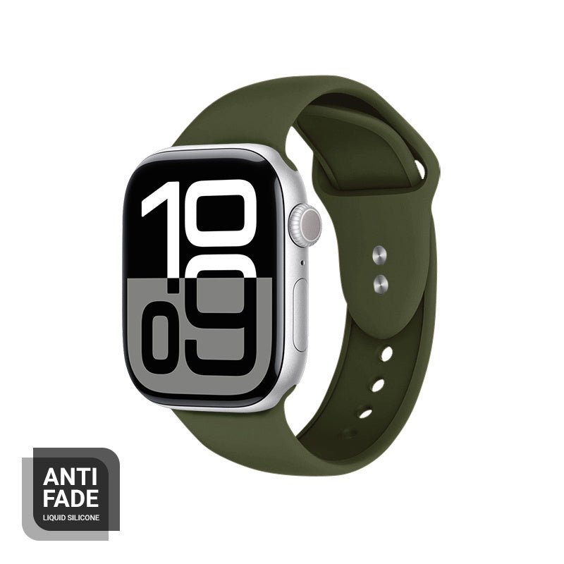 Crong Λουράκι Apple Watch 2/3/4/5/6/7/8/9/10/11 - SE (1/2/3) - 38/40/41/42mm Σιλικόνης - Liquid Strap - Green