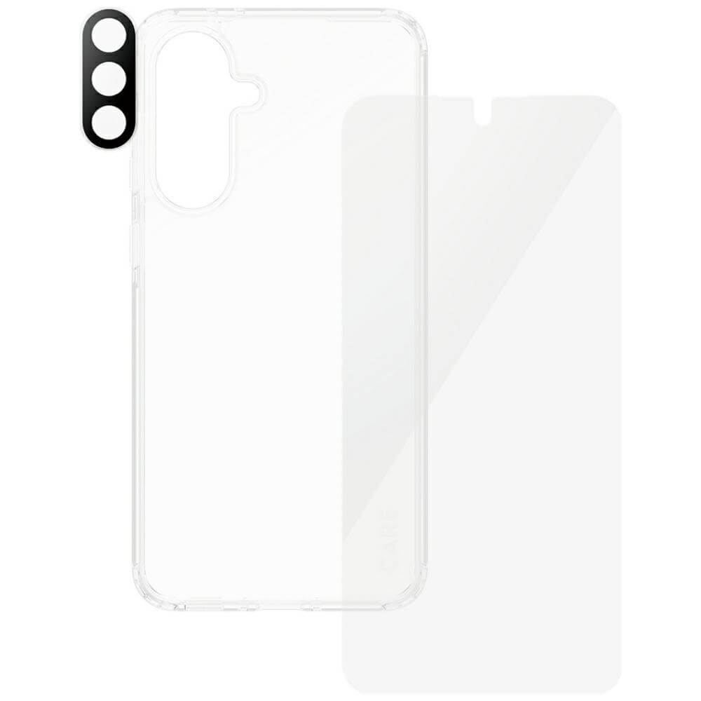 Care by PanzerGlass Samsung Galaxy A56 5G - Flagship 3in1 Σετ με 1 Αντιχαρακτικό Γυαλί Οθόνης, 1 Αντιχαρακτικό Γυαλί για την Κάμερα και 1 Σκληρή Θήκη - Clear