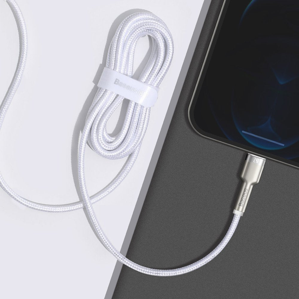 Baseus Cafule Metal Cable Lightning 2.4A - Καλώδιο Δεδομένων και Φόρτισης Lightning 2M - White - CALJK - B02