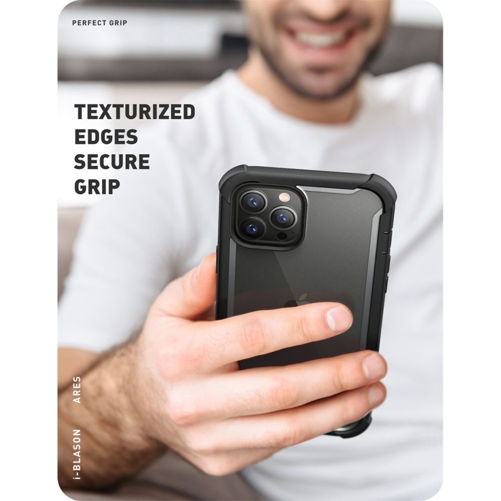 i - Blason iPhone 14 Pro Max Ares Σκληρή Θήκη με Πλαίσιο Σιλικόνης και Προστασία Οθόνης - Black