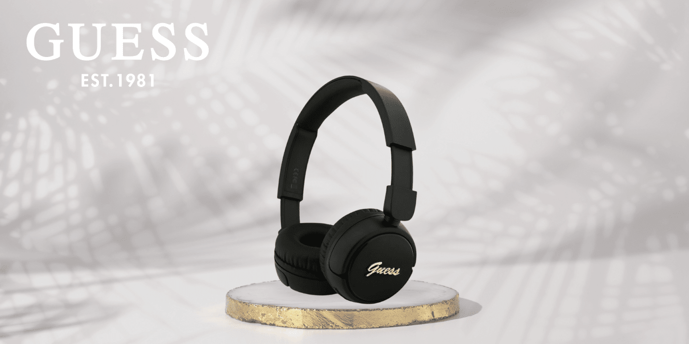 Guess Over - Ear Metal Logo Script - Ασύρματα Bluetooth Ακουστικά - Black