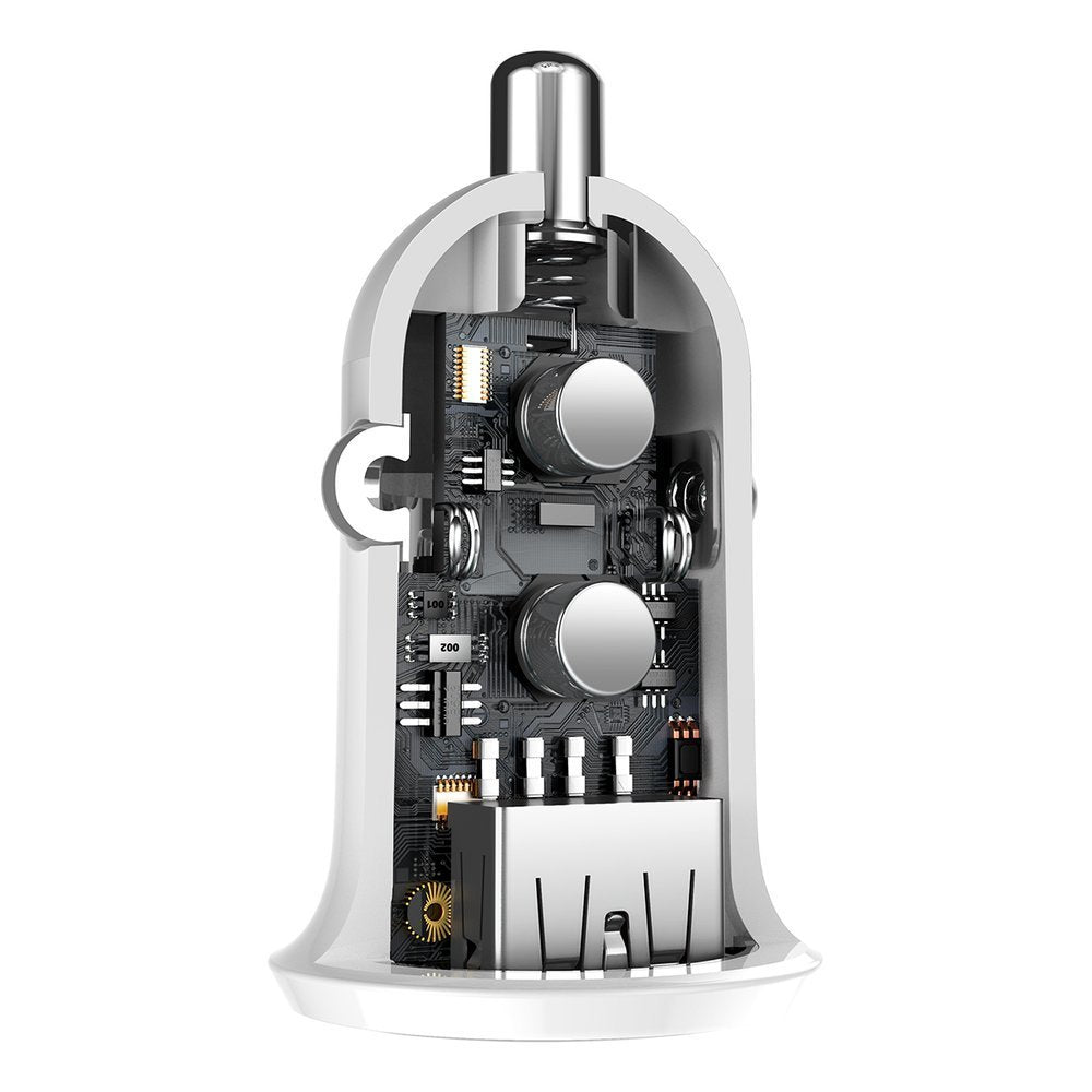 Baseus Grain Pro Car Charger - Φορτιστής Αυτοκινήτου 4.8A 2xUSB Ports - White - CCALLP - 02