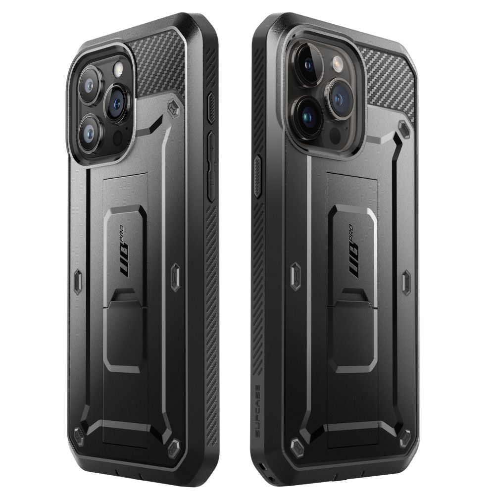 Supcase iPhone 15 Pro Max Unicorn Beetle Pro Σκληρή Θήκη με Προστασία Οθόνης και Stand - Black