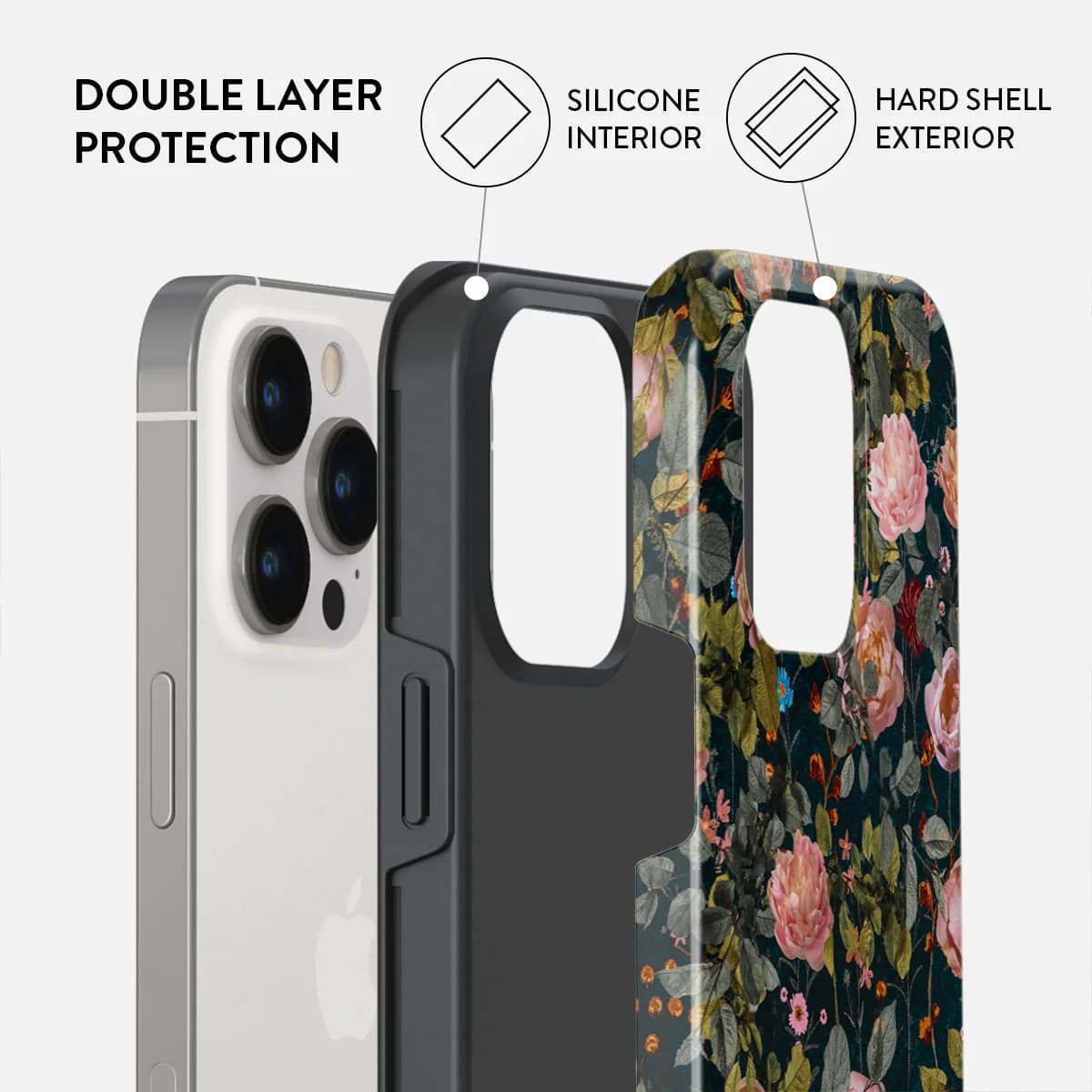 Burga iPhone 15 Pro Fashion Tough MagSafe Σκληρή Θήκη με MagSafe - Bloomy Garden