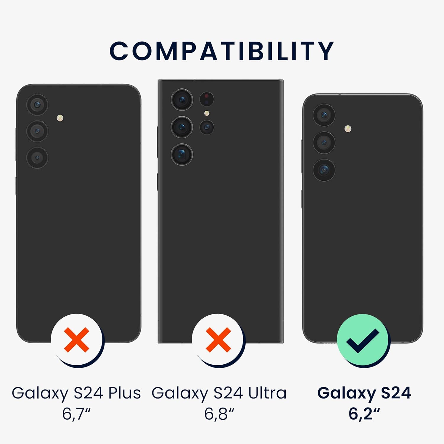 KW Samsung Galaxy S24 - Σετ με 3 Μεμβράνες Προστασίας Οθόνης - Διάφανες