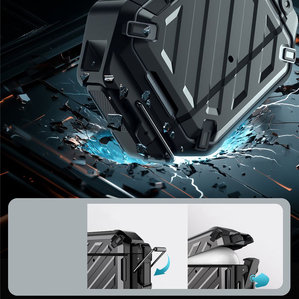 Supcase AirPods 4 Θήκη από Σκληρό Πλαστικό και Σιλικόνη - Unicorn Beetle - Black