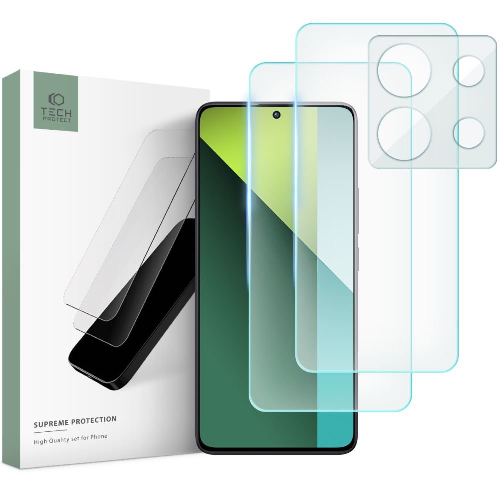 Tech - Protect Xiaomi Redmi Note 13 Pro 5G / Poco X6 5G Supreme Set - Σετ με 2 Tempered Glass Αντιχαρακτικά Γυαλιά Οθόνης και 1 Αντιχαρακτικό Γυαλί για την Κάμερα - Διάφανα