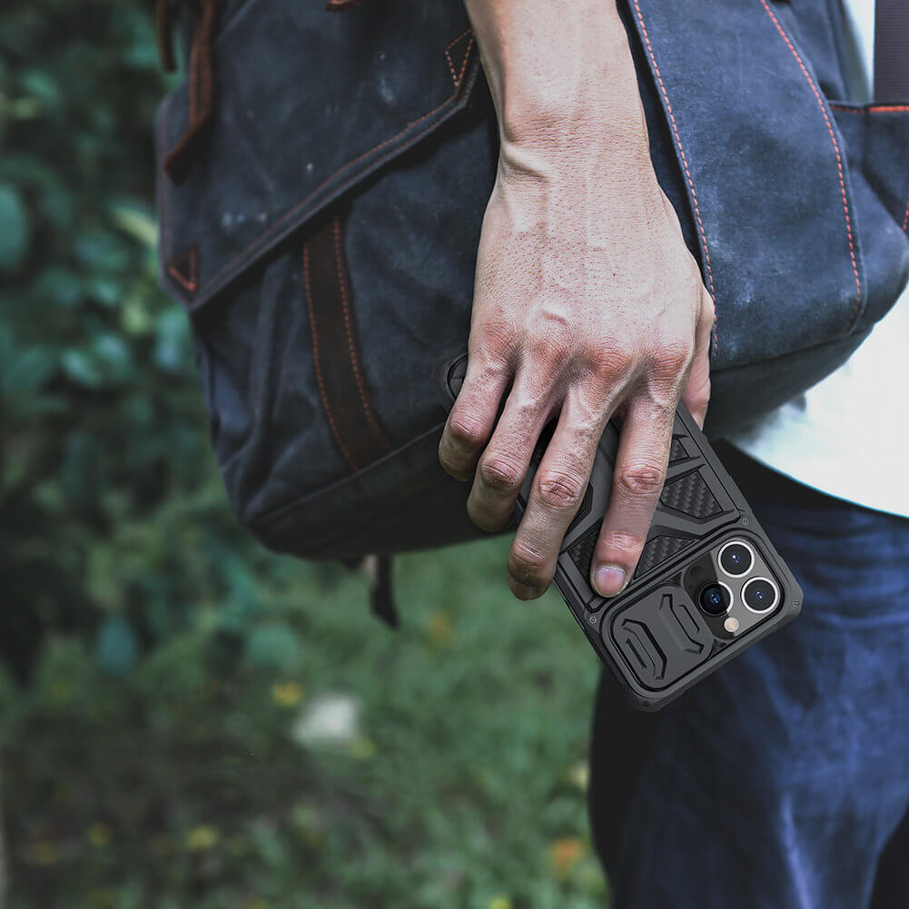 Nillkin iPhone 13 Pro Armored Case with Camera Cover Σκληρή Θήκη με Κάλυμμα για την Κάμερα - Black