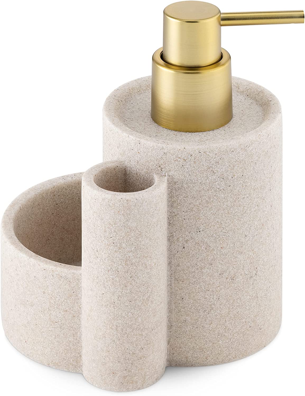 Navaris Διανομέας Σαπουνιού με 2 Θήκες - Beige / Brass - 55871.02