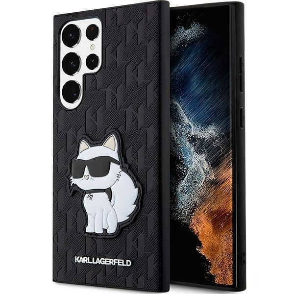 Karl Lagerfeld Samsung Galaxy S23 Ultra - Saffiano Monogram Choupette Σκληρή Θήκη - Black - KLHCS23LSAKLHCPK