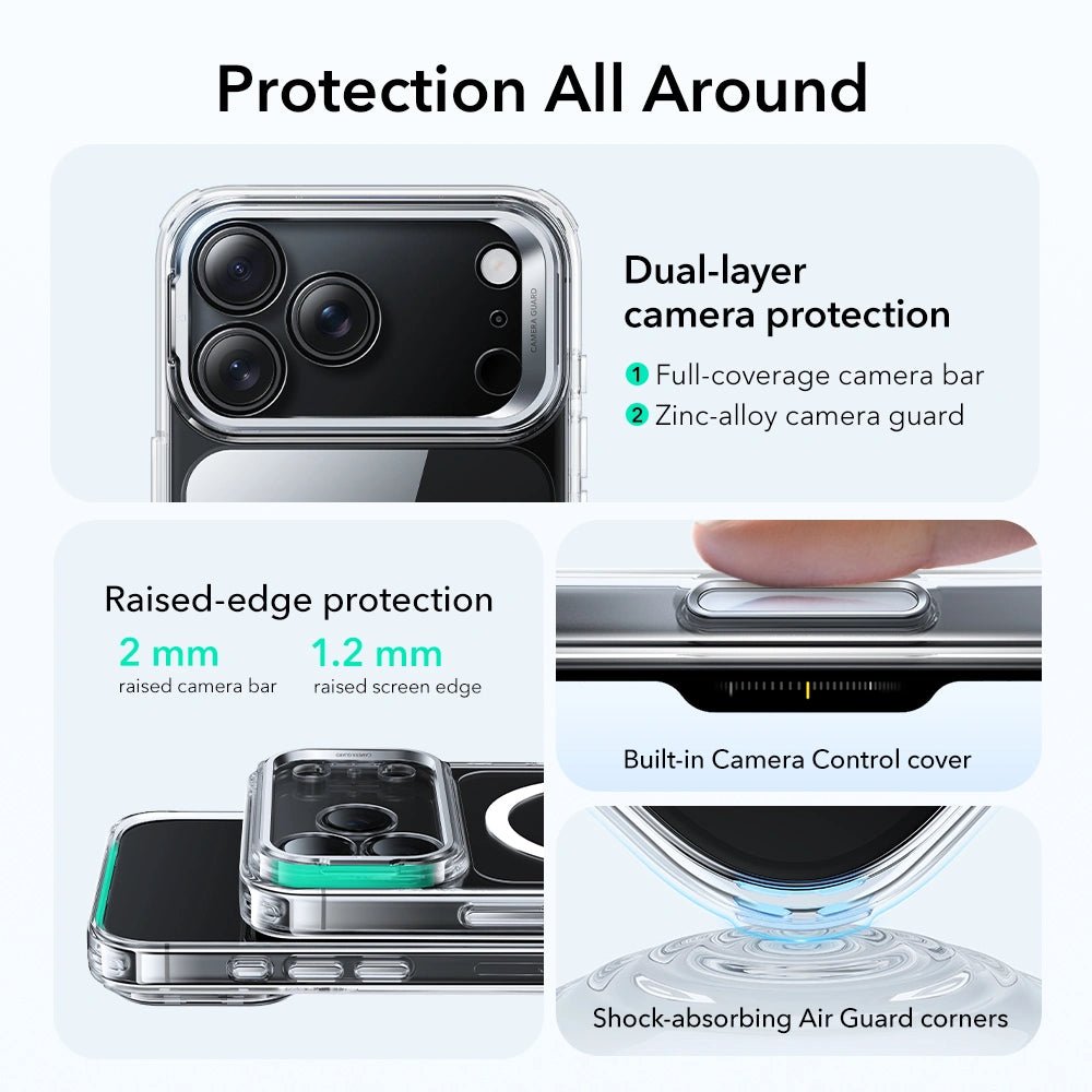 ESR iPhone 17 Pro - Classic Hybrid Kickstand MagSafe - Σκληρή Θήκη με Πλαίσιο Σιλικόνης και MagSafe - Διάφανη