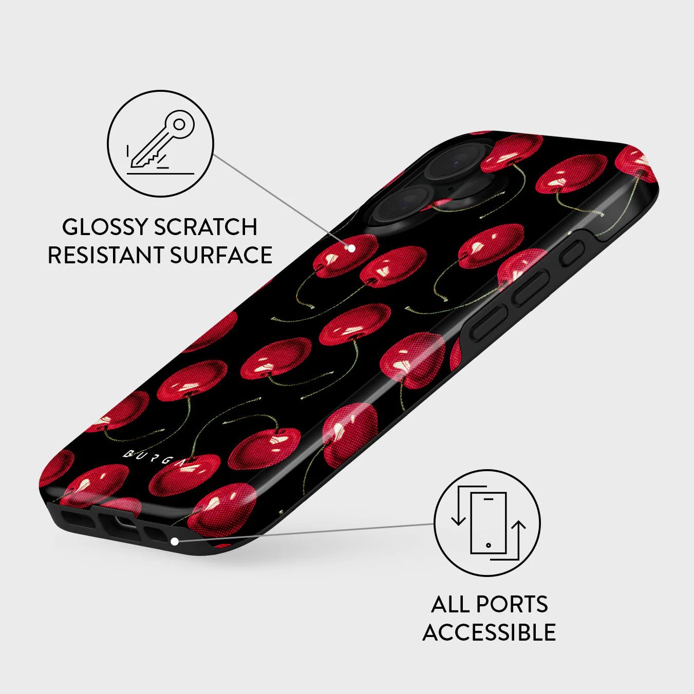 Burga iPhone 16 Plus Fashion Tough MagSafe Σκληρή Θήκη με MagSafe - Cherrybomb