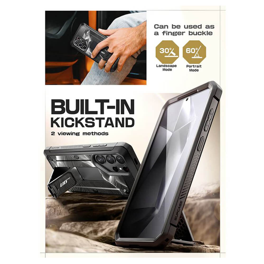 Supcase Samsung Galaxy S24 Ultra Unicorn Beetle Pro 2 Σκληρή Θήκη με Προστασία Οθόνης και Stand - Titan Gray