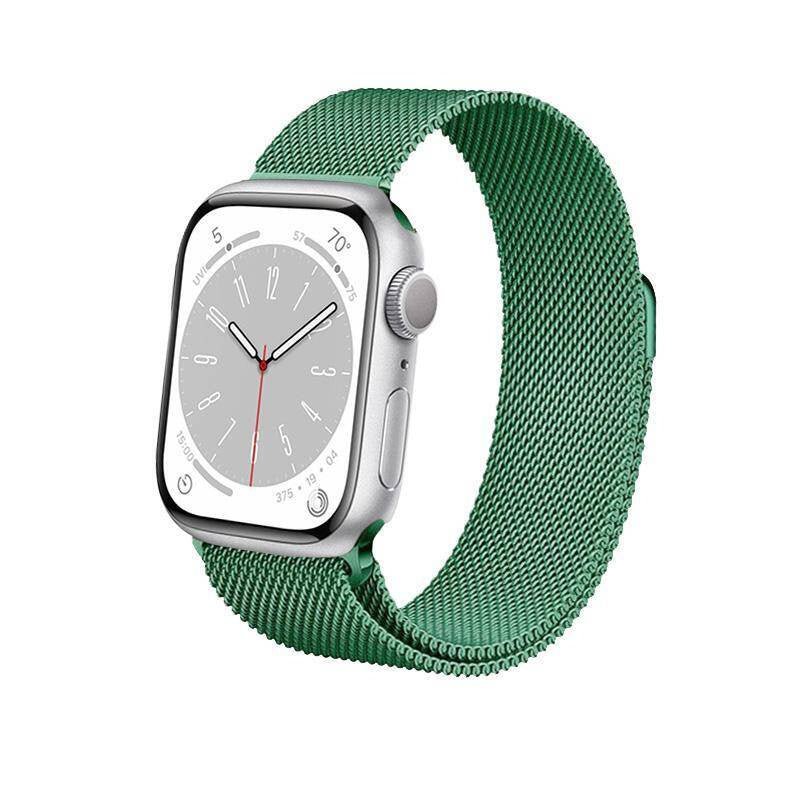Crong Λουράκι Apple Watch 4/5/6/7/8/9/10/11 - SE (1/2/3) - ULTRA (1/2/3) - 44/45/46/49mm από Ανοξείδωτο Ατσάλι - Milano Steel - Green