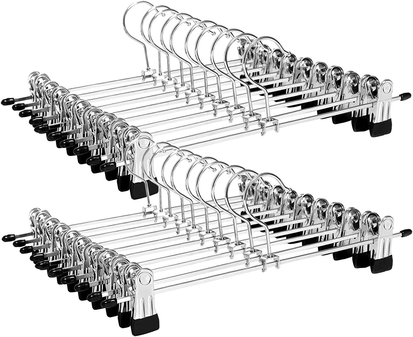 Songmics Σετ με 20 Μεταλλικές Κρεμάστρες Παντελονιών - Silver / Black - CRI003 - 20