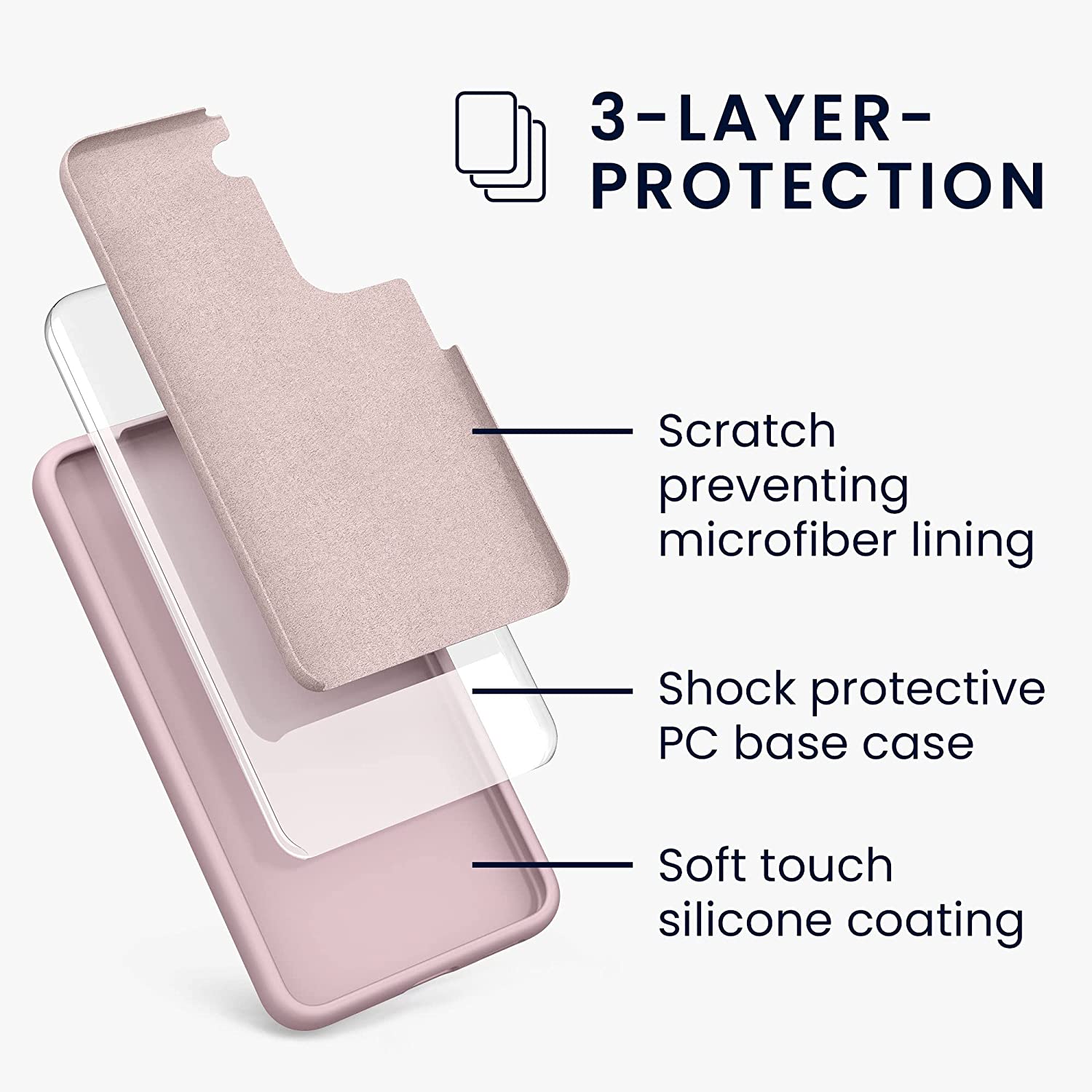 KW Samsung Galaxy S22 Θήκη Σιλικόνης Rubberized TPU - Matte Dusty Pink - 56756.52