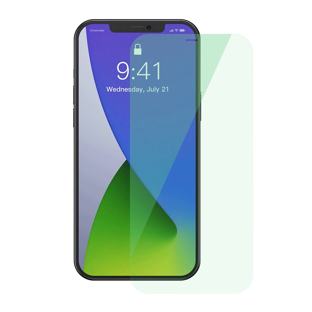 Baseus iPhone 12 Pro Max 0.15mm Eye Protection Full Screen Αντιχαρακτικό Γυαλί Οθόνης - 2 Τεμάχια - Green Light / Clear - SGAPIPH67N - LQ02