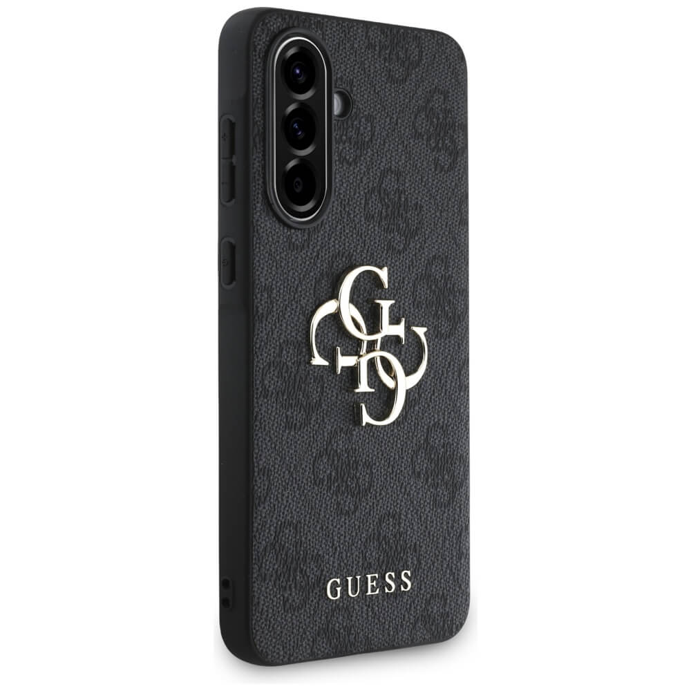 Guess Samsung Galaxy A36 5G - Big 4G Logo Classic Logo - Σκληρή Θήκη με Επένδυση από Οικολογικό Δέρμα - Black - GUHCSA364GMGGR