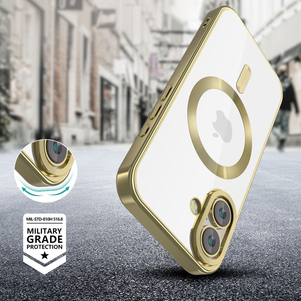 Tech - Protect iPhone 16 MagFlex Θήκη Σιλικόνης TPU με MagSafe - Διάφανη / Satin Gold