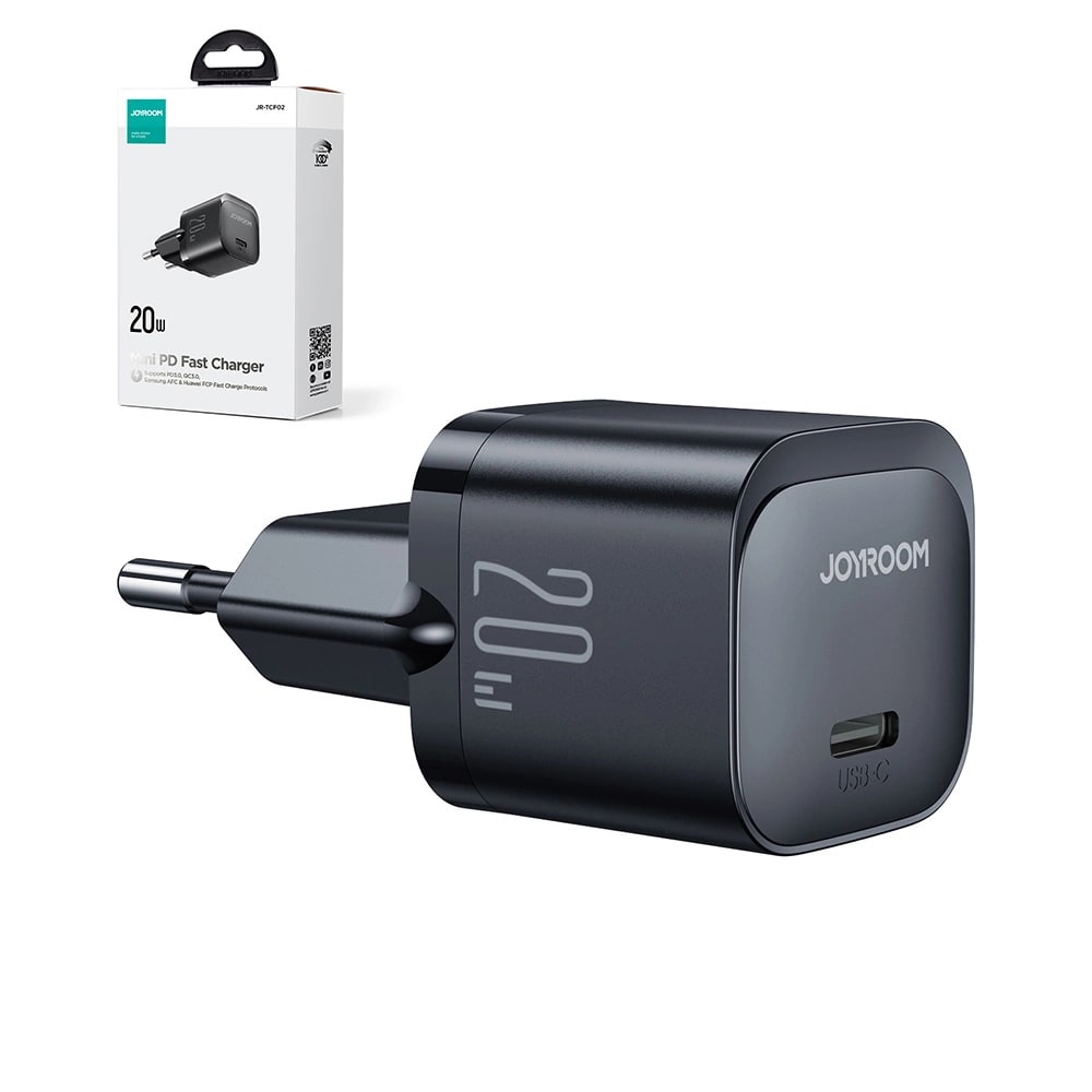 Joyroom Mini PD 20W Οικιακός Φορτιστής Γρήγορης Φόρτισης με Θύρα Type - C - Black - JR - TCF02