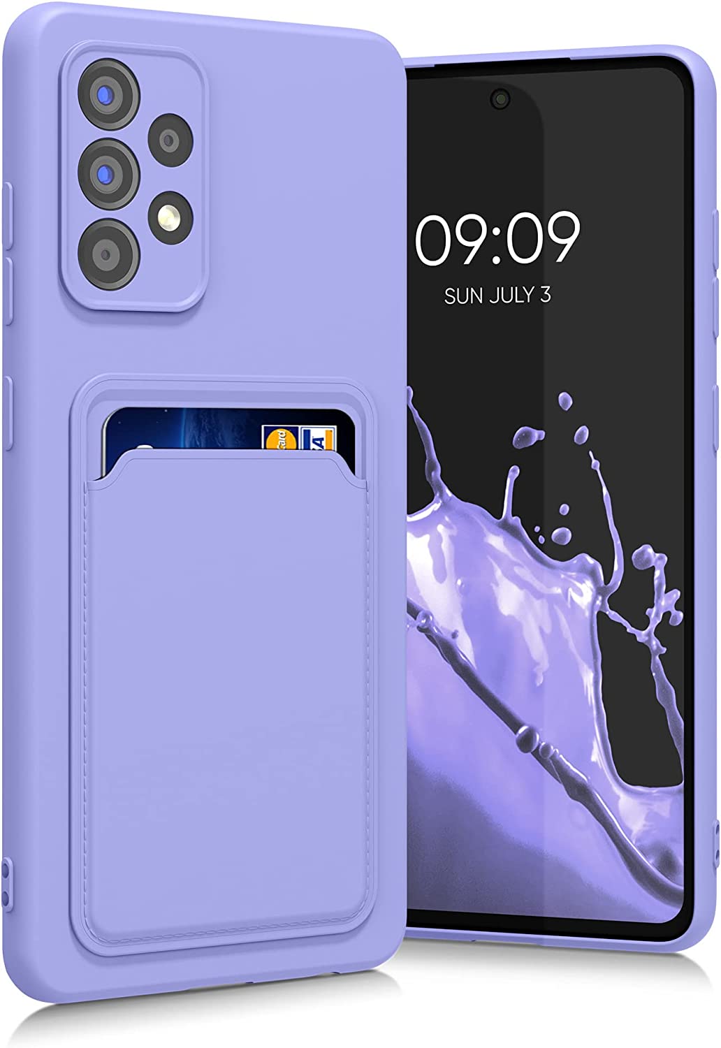 KW Samsung Galaxy A52 / A52 5G / A52s 5G Θήκη Σιλικόνης TPU με Υποδοχή για Κάρτα - Lavender - 55083.108