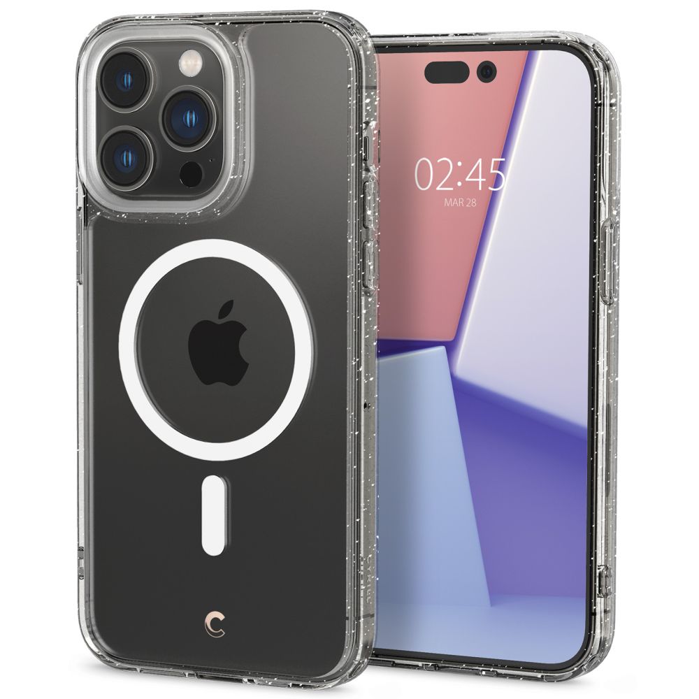 Spigen Cyrill iPhone 14 Pro Shine Mag Θήκη Σιλικόνης με Προστασία Οθόνης και Magsafe - Glitter Clear