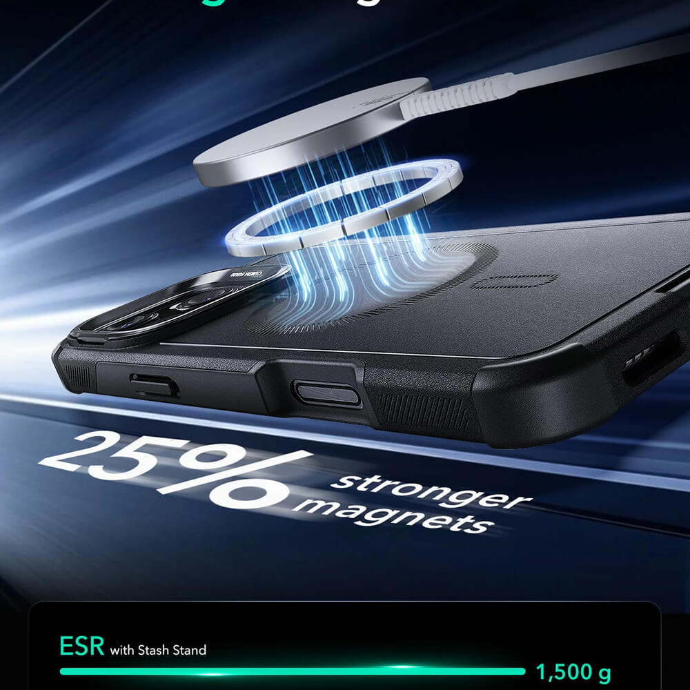 ESR iPhone 16 Plus Cyber Armor Kickstand Σκληρή Θήκη με Stand και MagSafe - Black