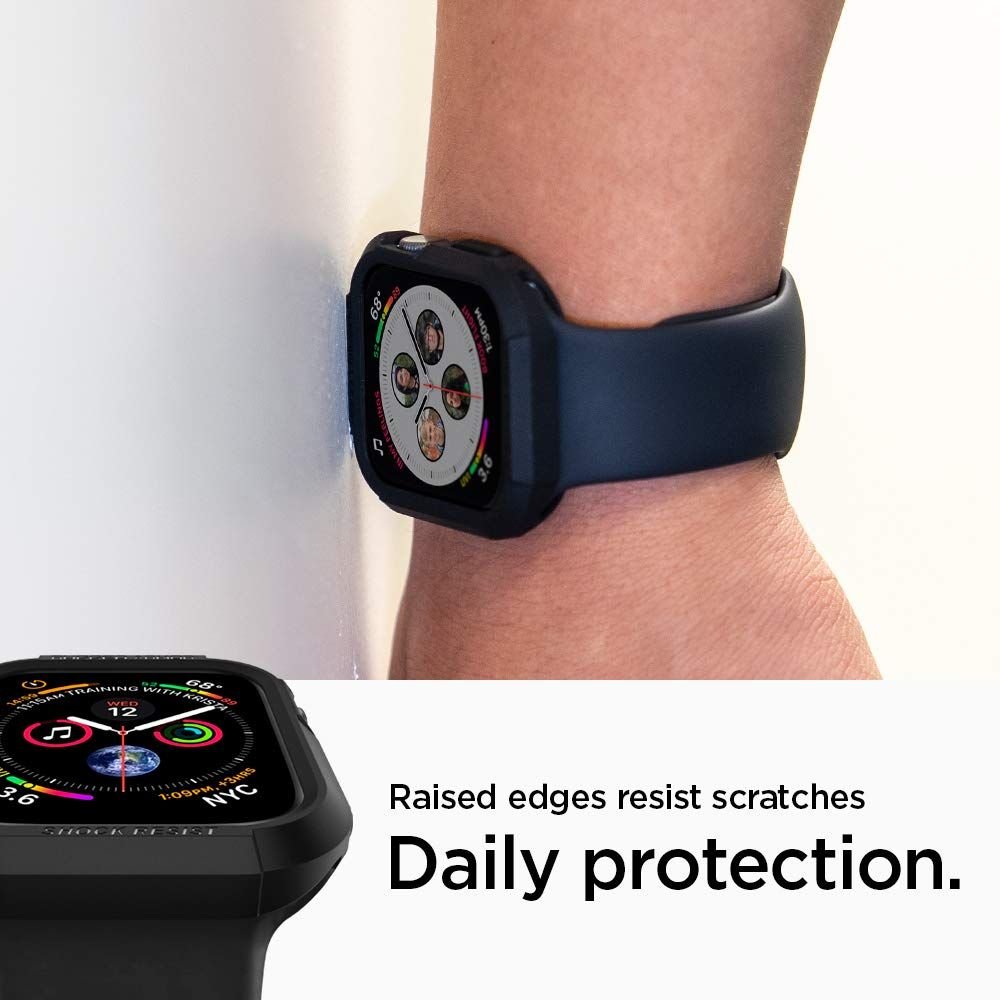 Spigen Θήκη Apple Watch 4 / 5 / 6 / SE / SE 2 44mm Rugged Armor - Black