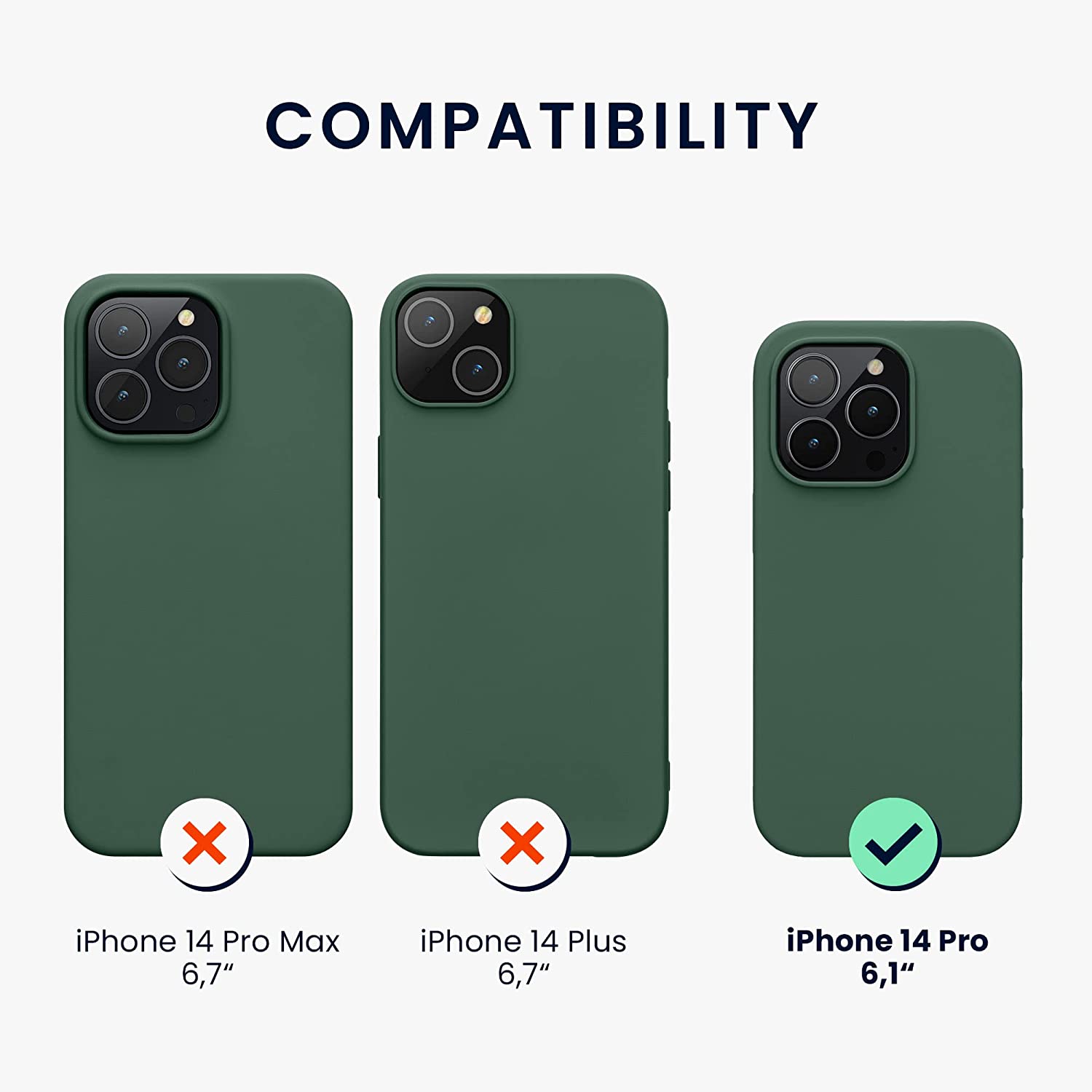 KW iPhone 14 Pro Θήκη Σιλικόνης TPU - Forest Green - 59073.166