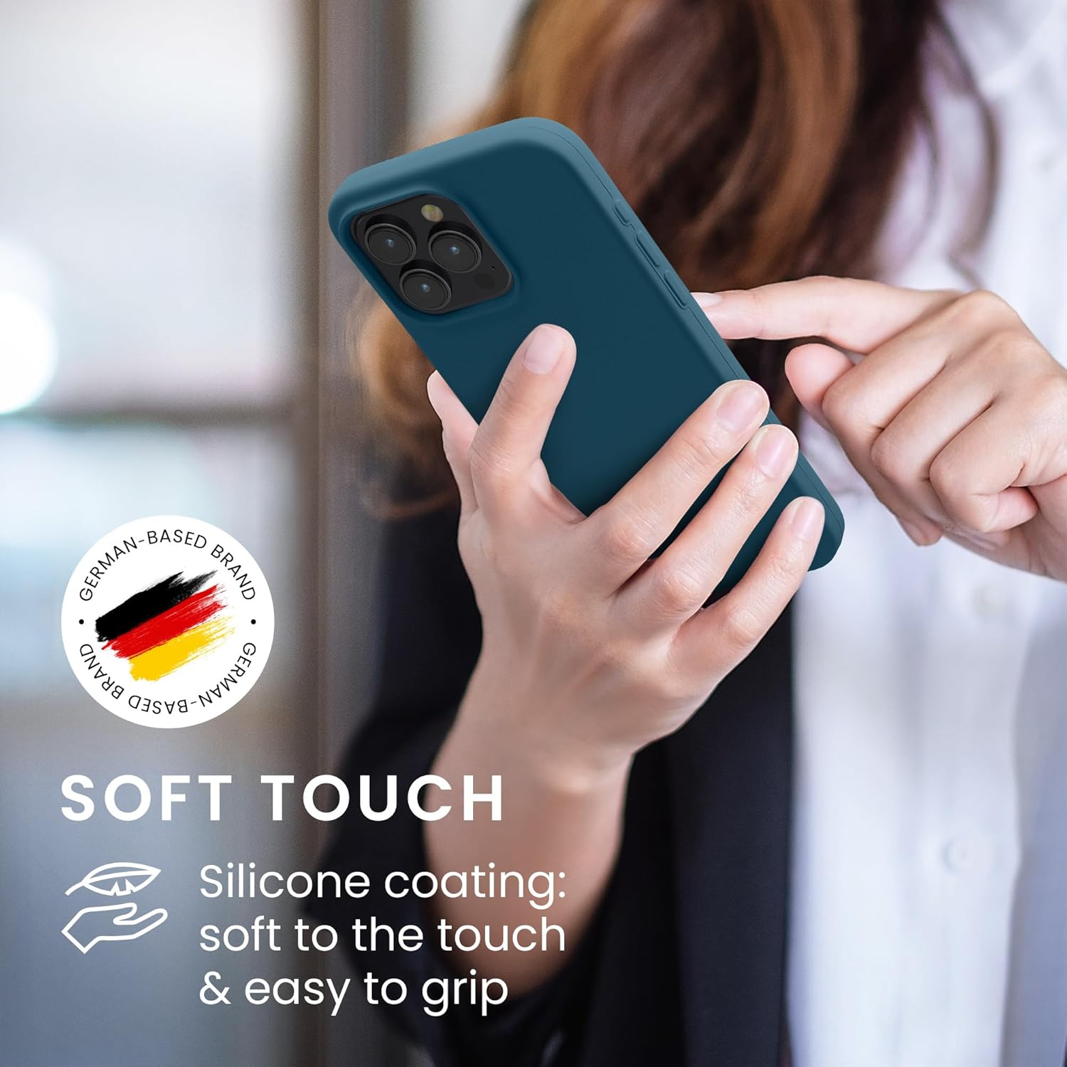 KW iPhone 15 Pro Max Θήκη Σιλικόνης Rubberized TPU - Matte Petrol