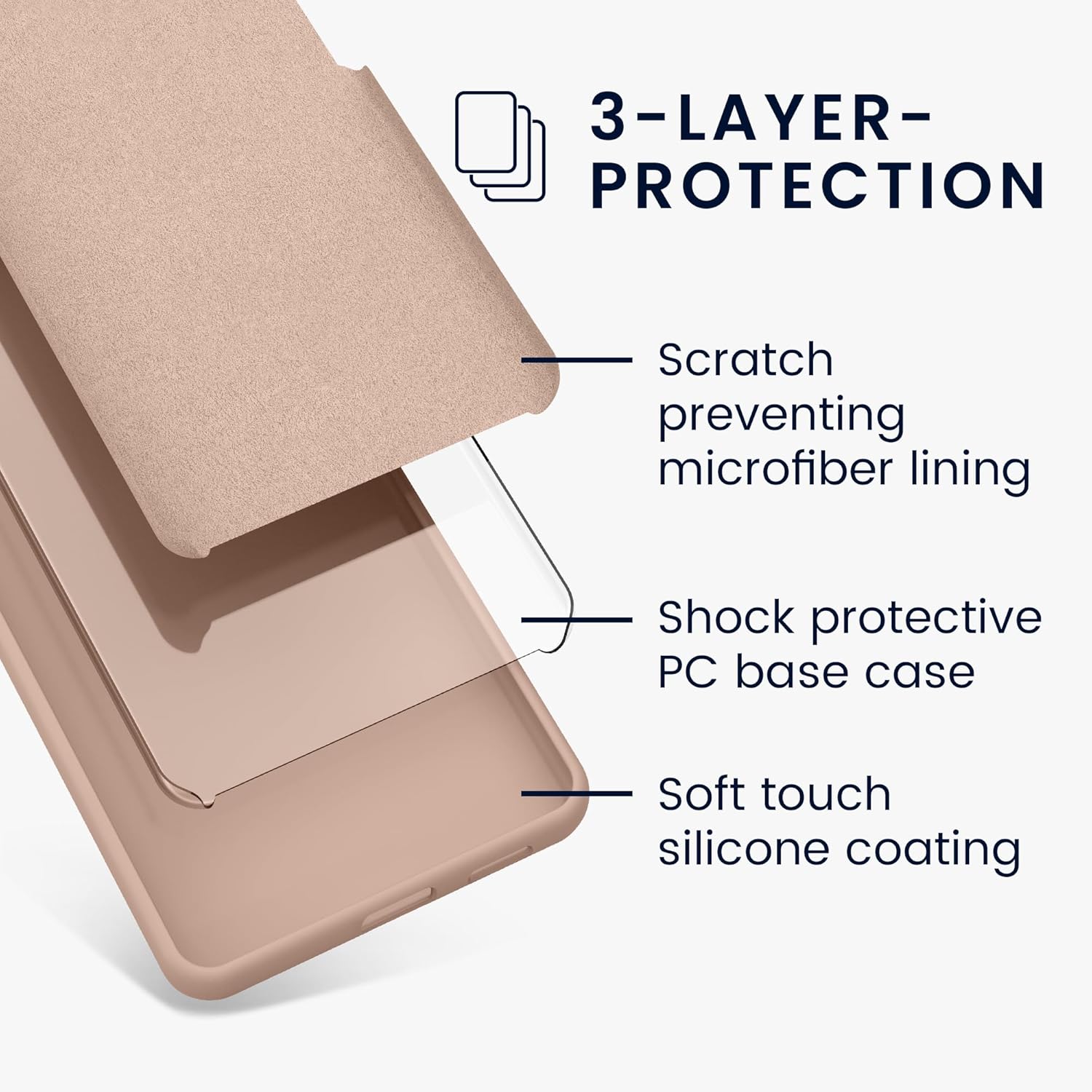 KW iPhone 15 Pro Θήκη Σιλικόνης Rubberized TPU - Dusky Pink