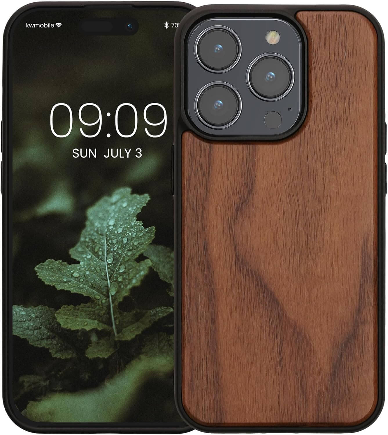 KW iPhone 15 Pro Θήκη από Φυσικό Ξύλο - Dark Brown - 62009.18