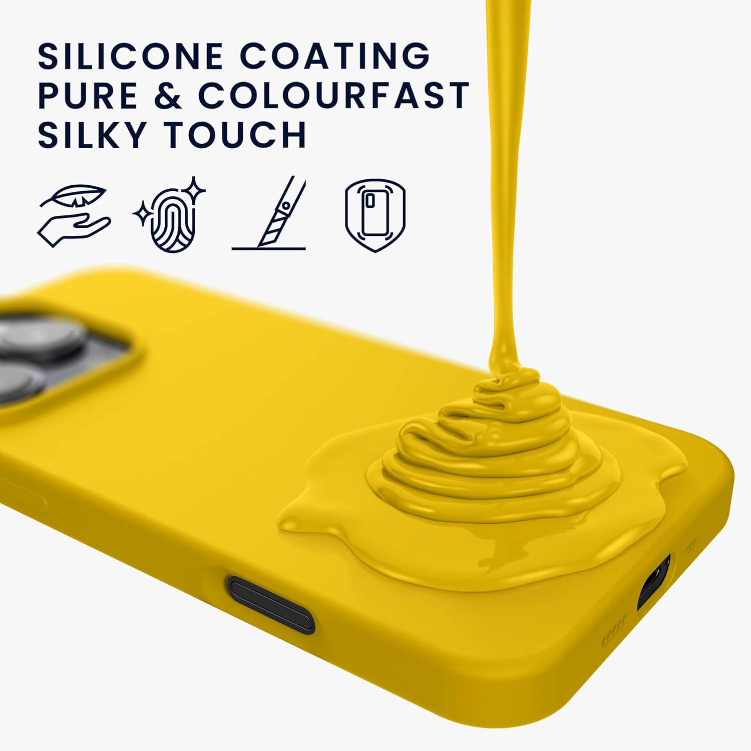 KW iPhone 16 Pro Θήκη Σιλικόνης Rubberized TPU - Bright Yellow