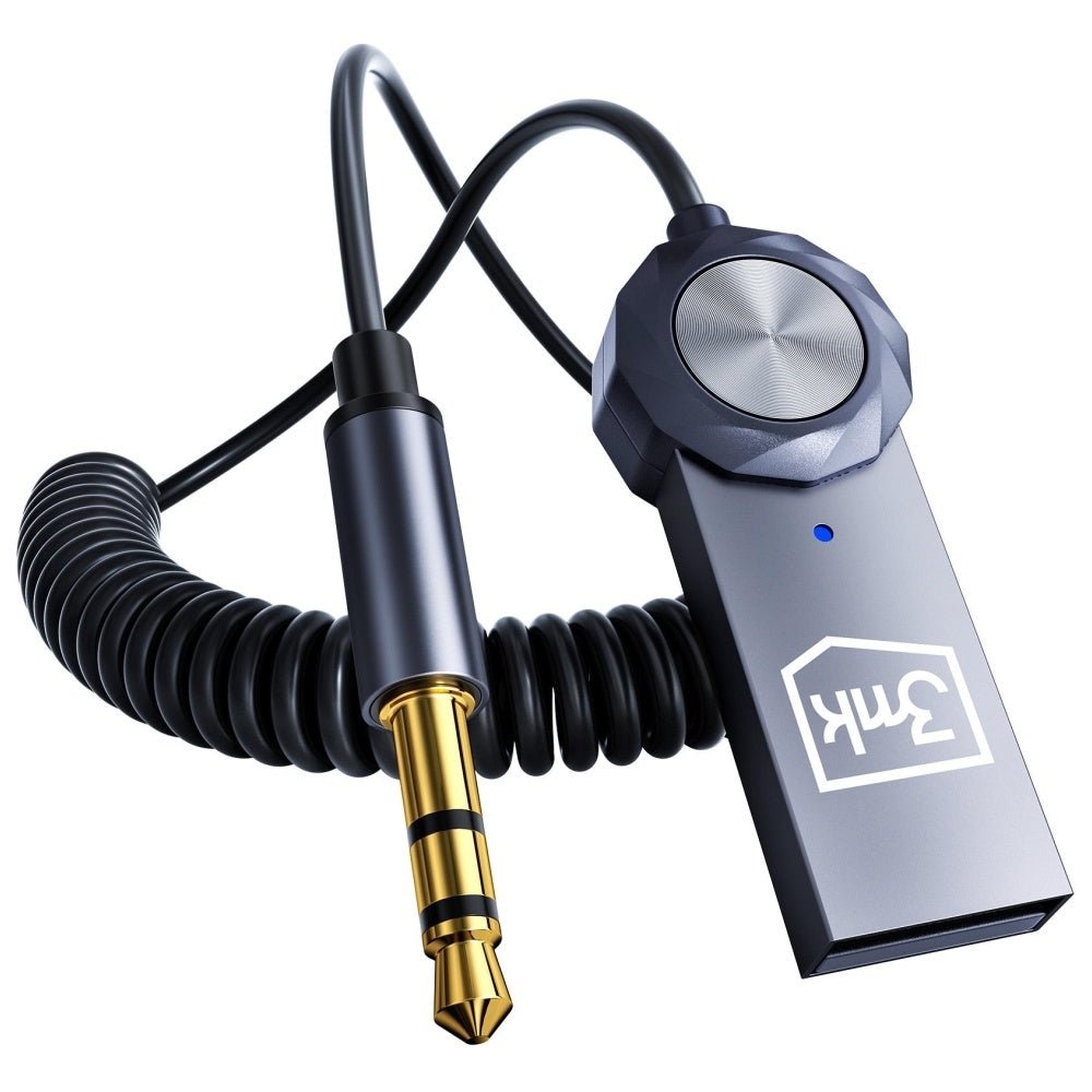 3MK Audio Bluetooth Adapter - Transmitter με Μικρόφωνο για Αναπαραγωγή Μουσικής / Κλήσεις στο Αυτοκίνητο - Grey