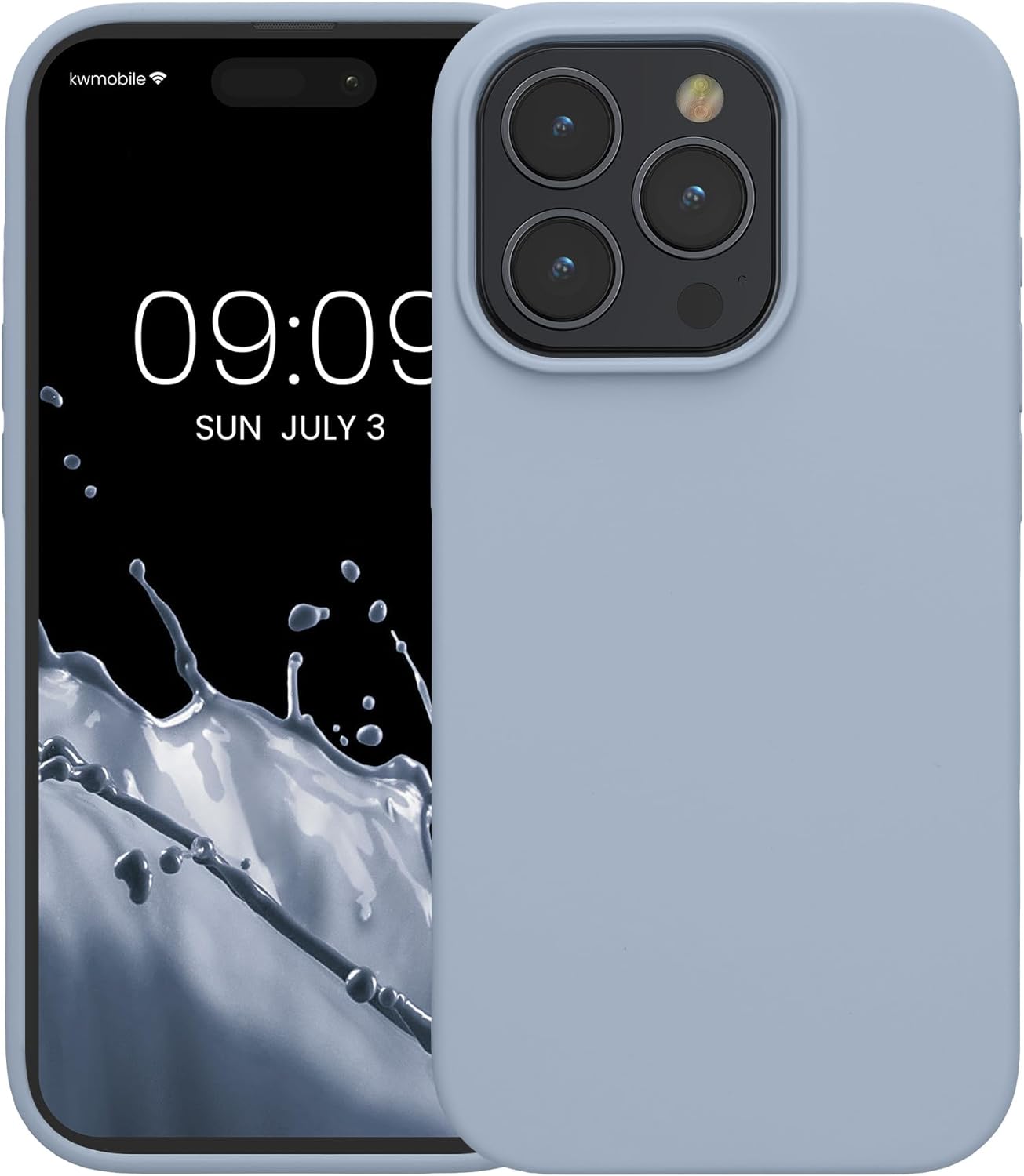 KW iPhone 15 Pro Θήκη Σιλικόνης Rubberized TPU - Light Blue