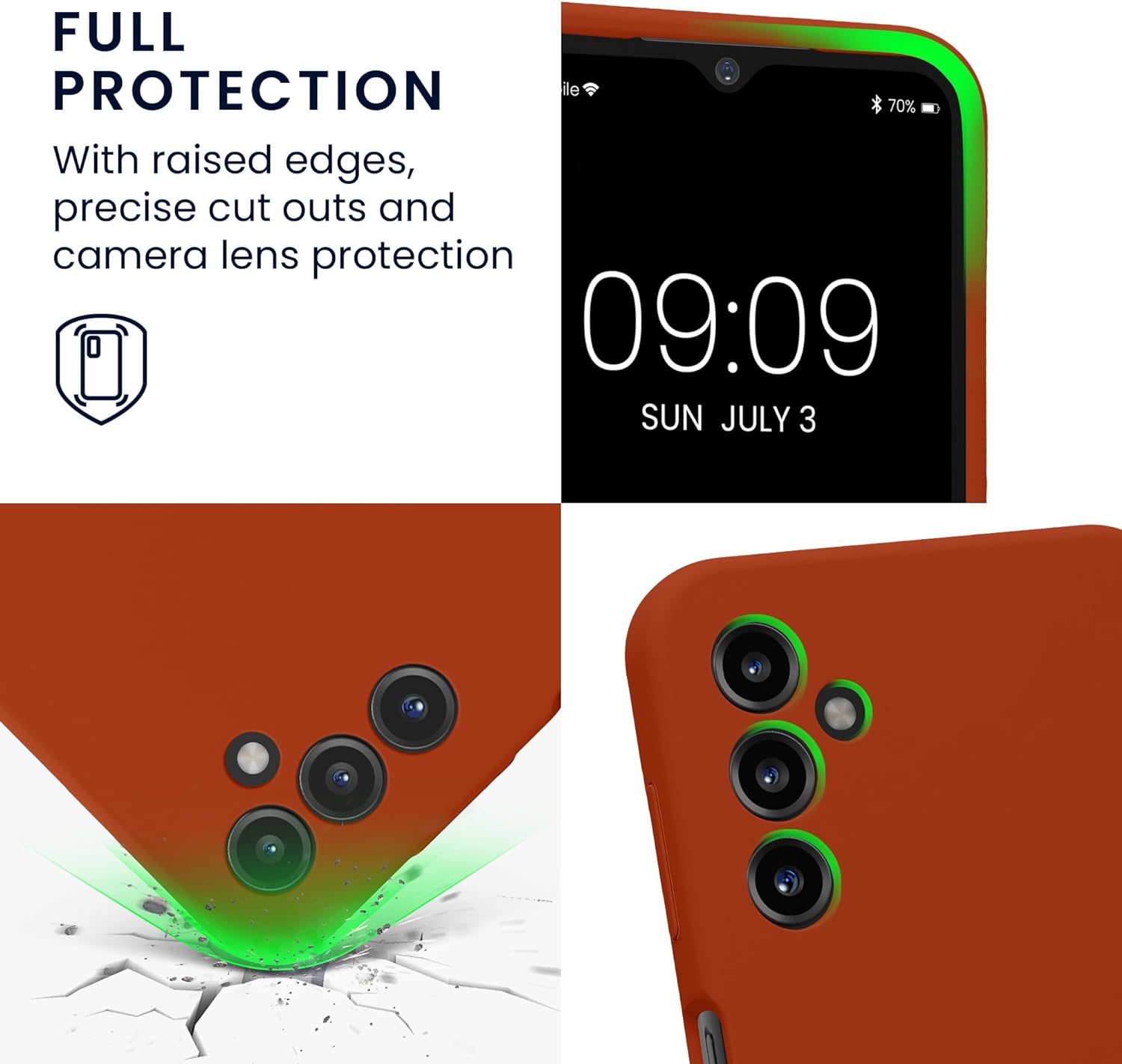 KW Samsung Galaxy A14 5G Θήκη Σιλικόνης Rubberized TPU - Rusty Orange