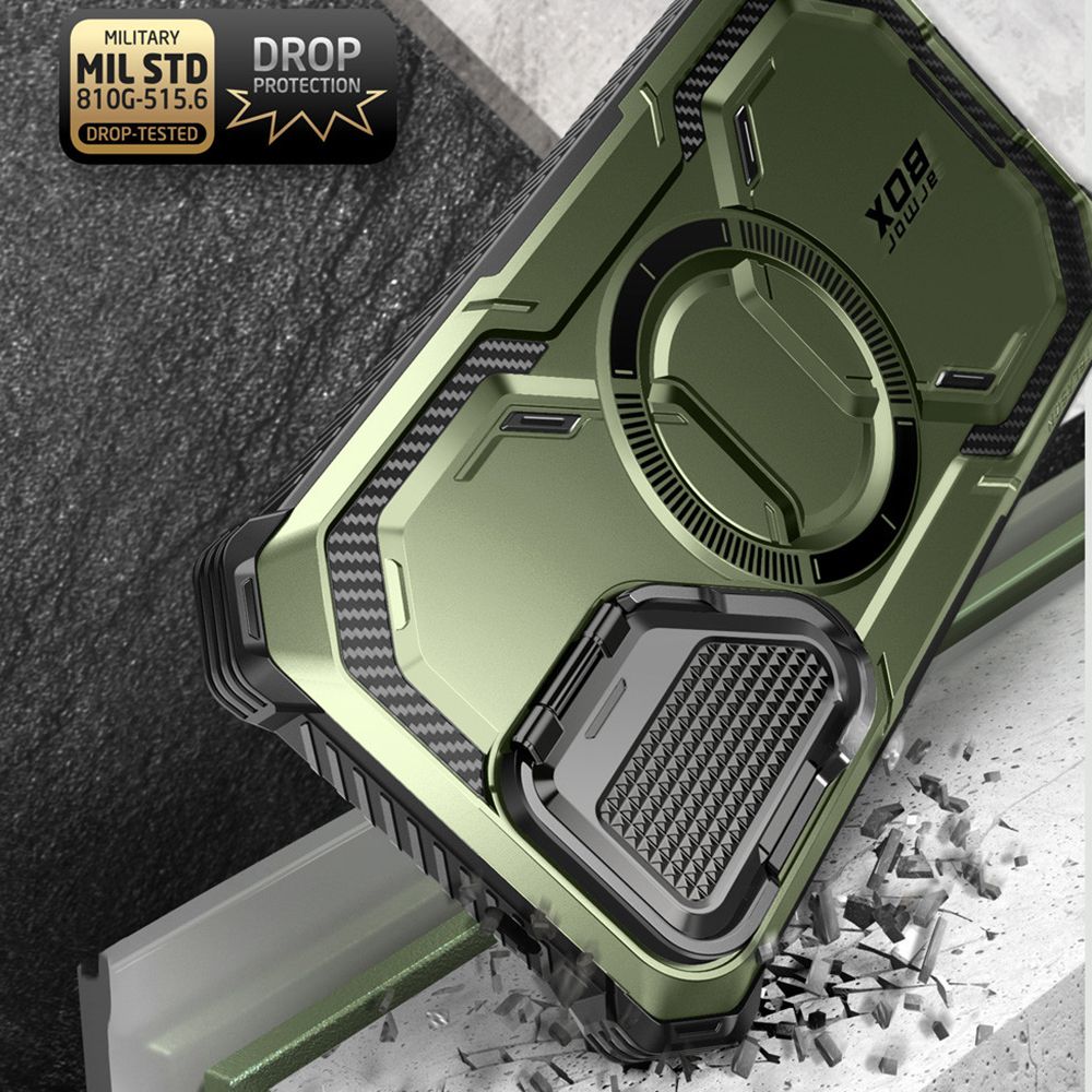 Supcase Samsung Galaxy S24 Armorbox Magsafe Σκληρή Θήκη με Προστασία Οθόνης και Κάλυμμα Κάμερας / Stand - Green