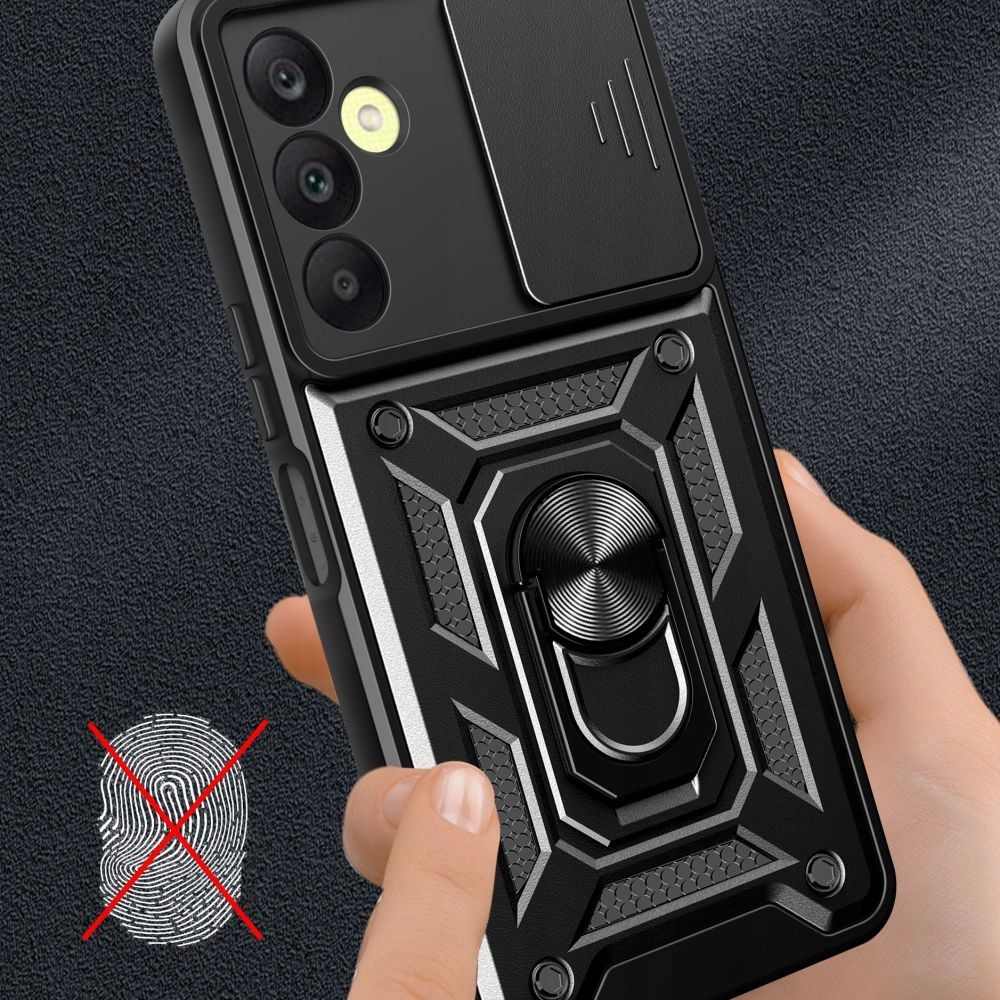 Tech - Protect Samsung Galaxy A15 4G / A15 5G Camshield Pro Σκληρή Θήκη με Πλαίσιο Σιλικόνης και Δαχτυλίδι Συγκράτησης - Black
