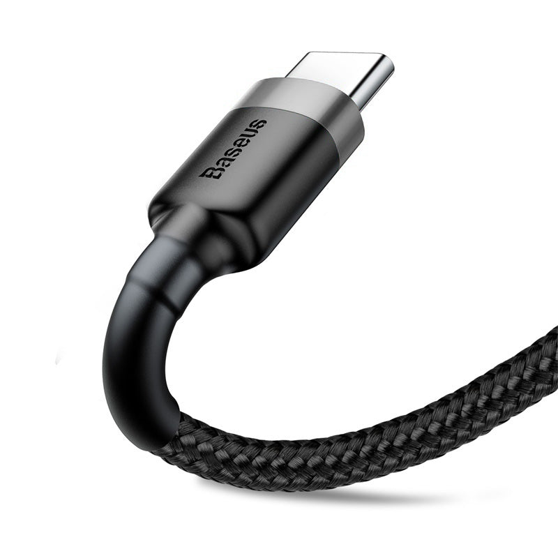 Baseus Cafule Cable Type - C 3A - Καλώδιο Γρήγορης Φόρτισης Type - C 1M - Black / Grey - CATKLF - BG1
