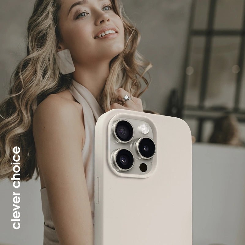 Crong iPhone 15 Pro Max Color Cover Magnetic - Θήκη Σιλικόνης με MagSafe - Stone Beige