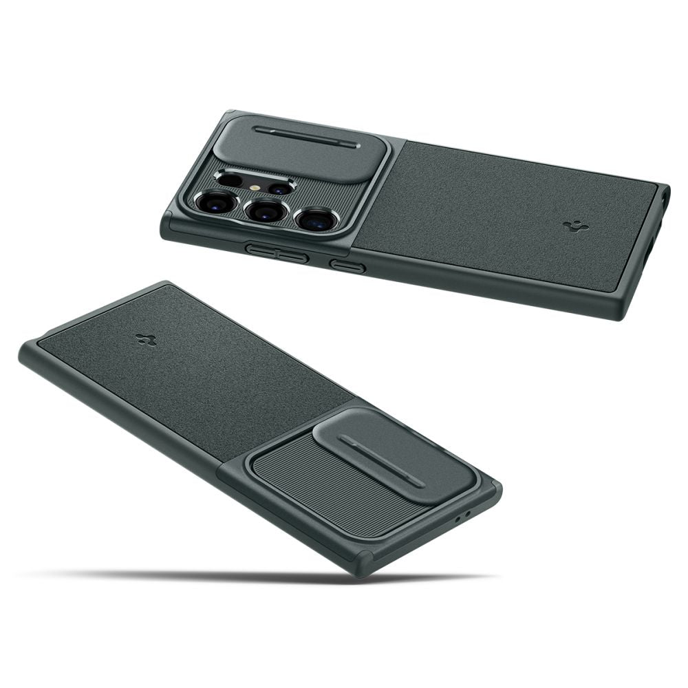 Spigen Samsung Galaxy S24 Ultra Optik Armor Θήκη Σιλικόνης με Κάλυμμα για την Κάμερα - Abyss Green